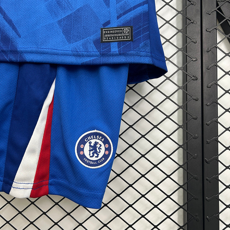 Kids Chelsea Home Kit 25/26 with World Champions 25 printing